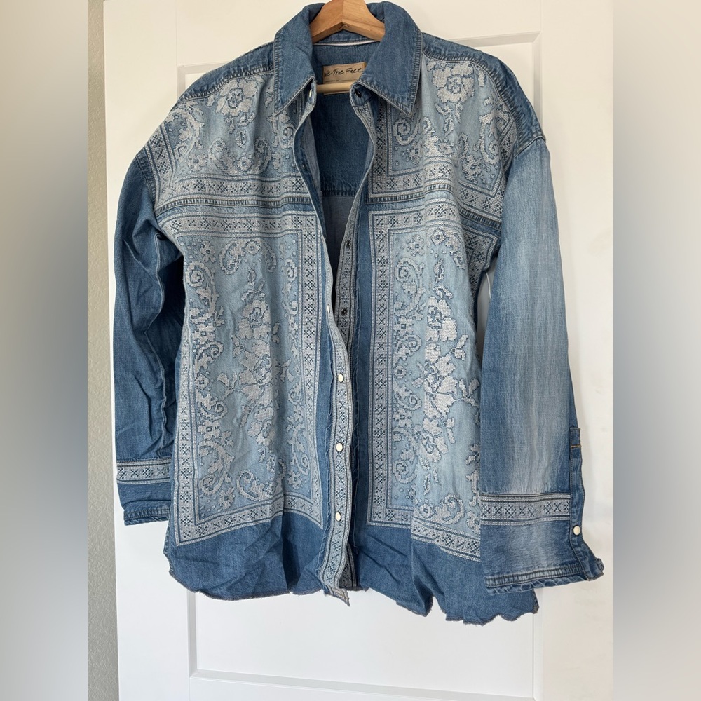 We The Free Western Denim Top NWT
